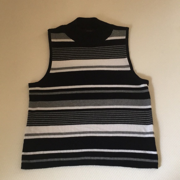 Tops - Striped Mockneck Top